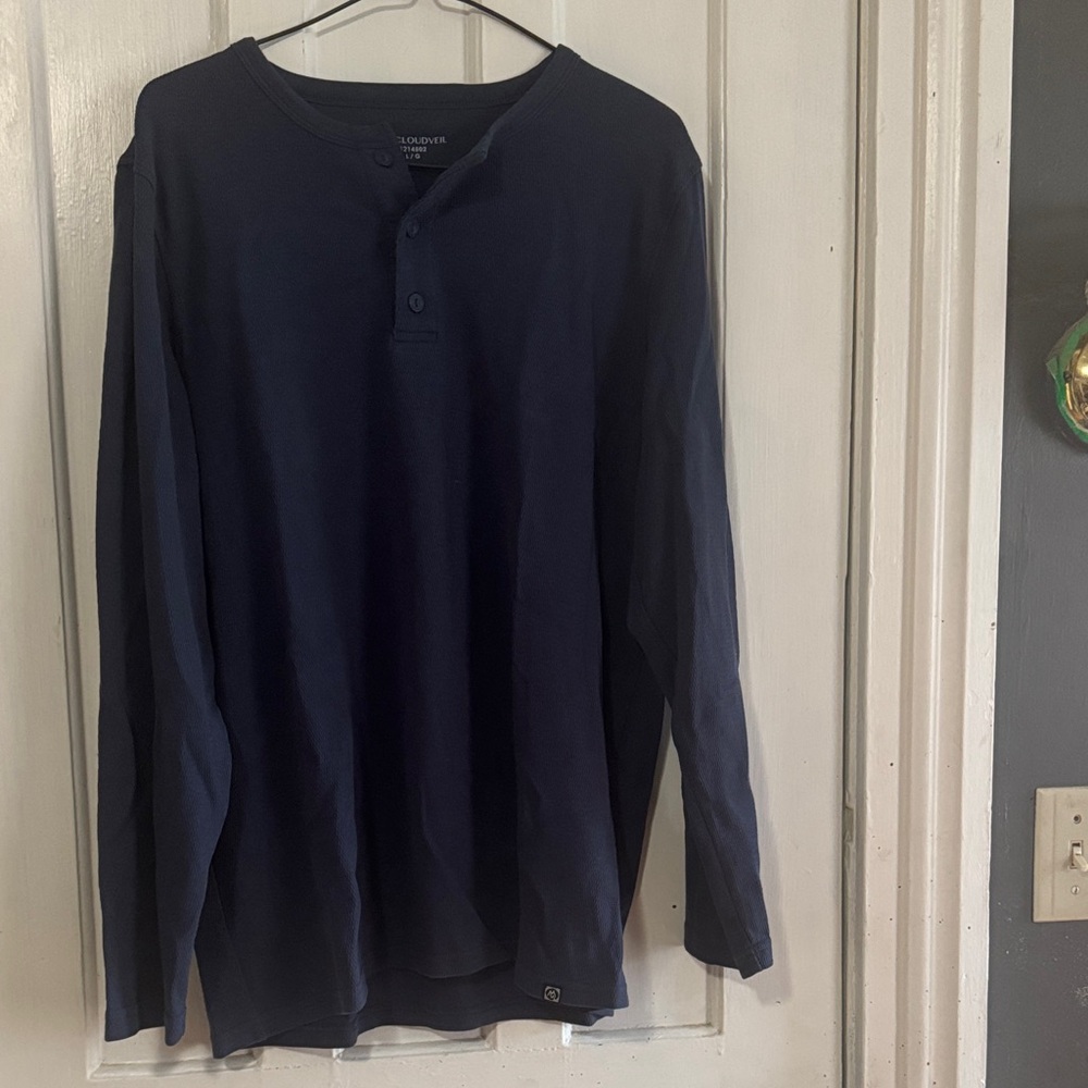 Cloud veil Men's Dark Blue long sleeve Shirt
